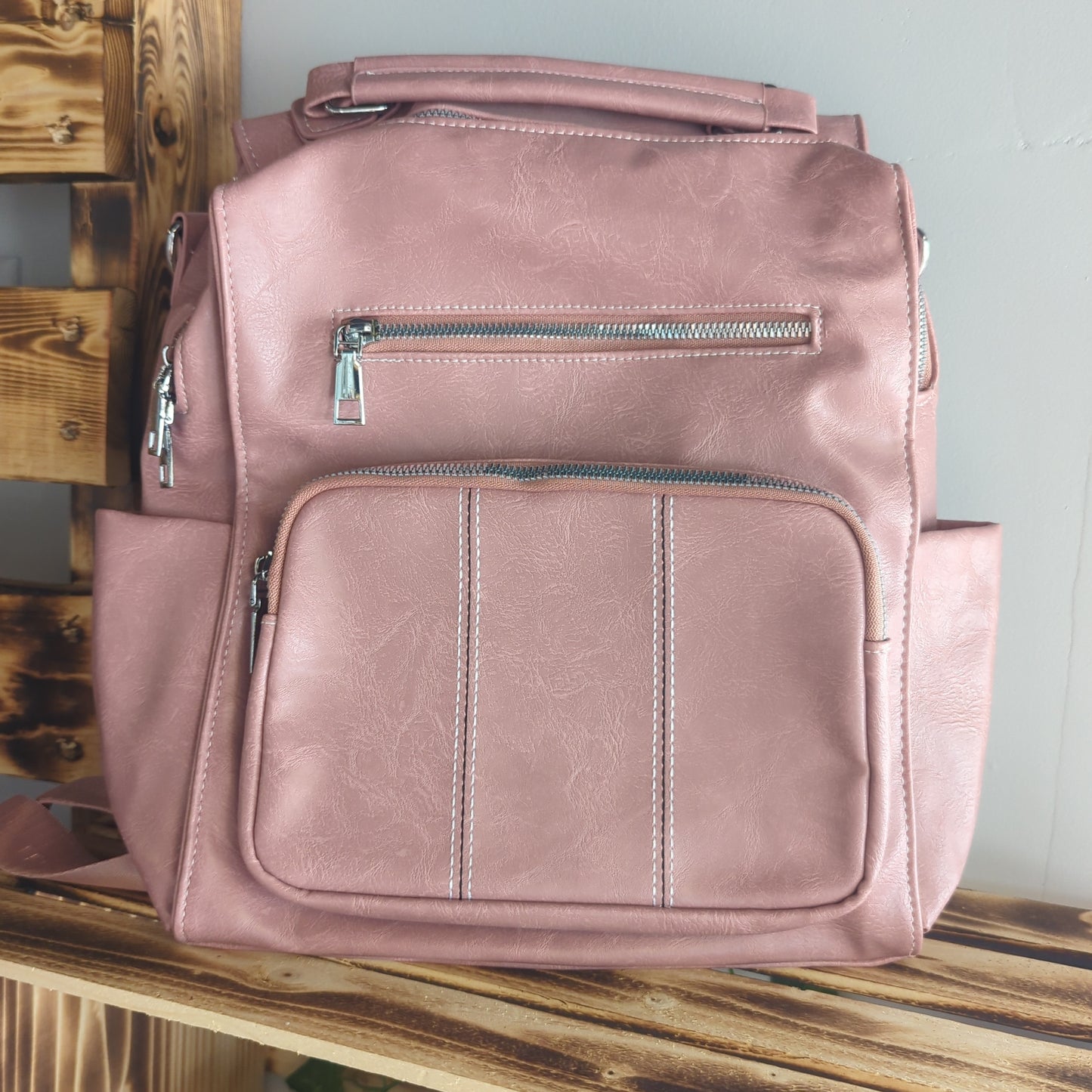 Pink backpack purse