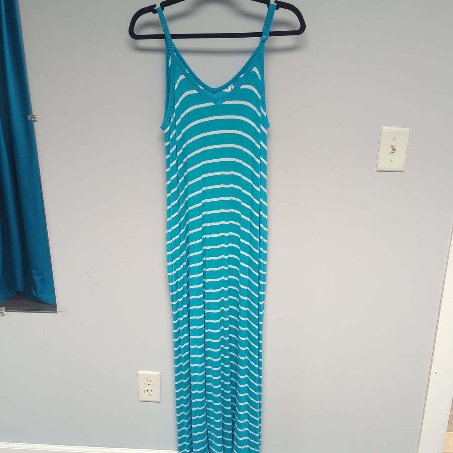 Teal striped maxi