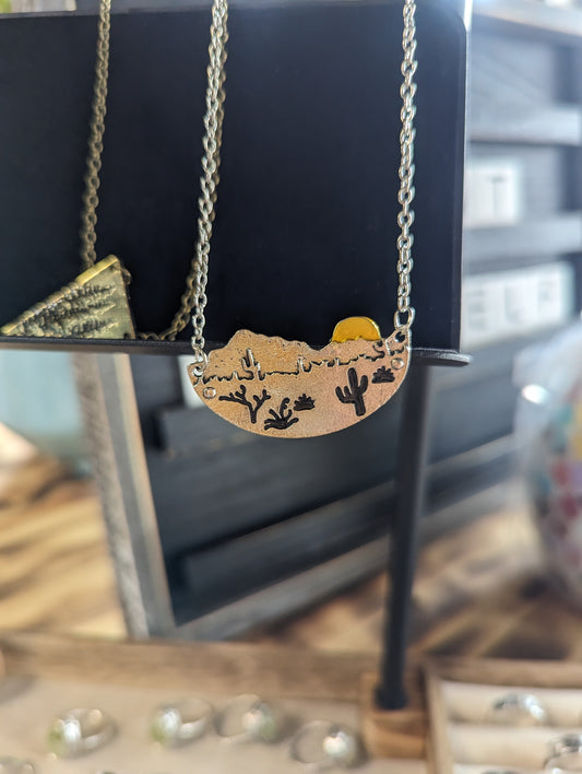 Desert scenery necklace