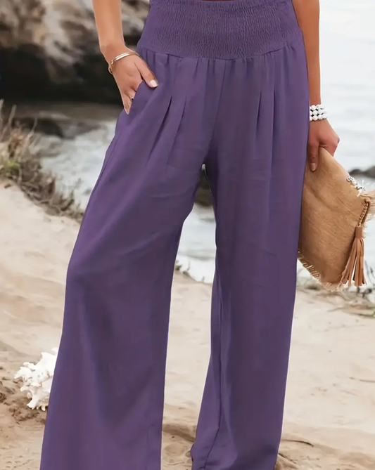 Purple linen pants