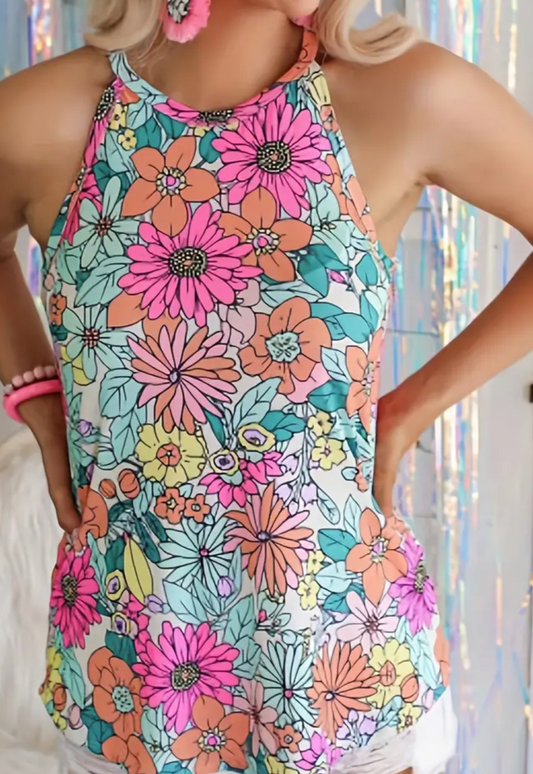 bright floral tank