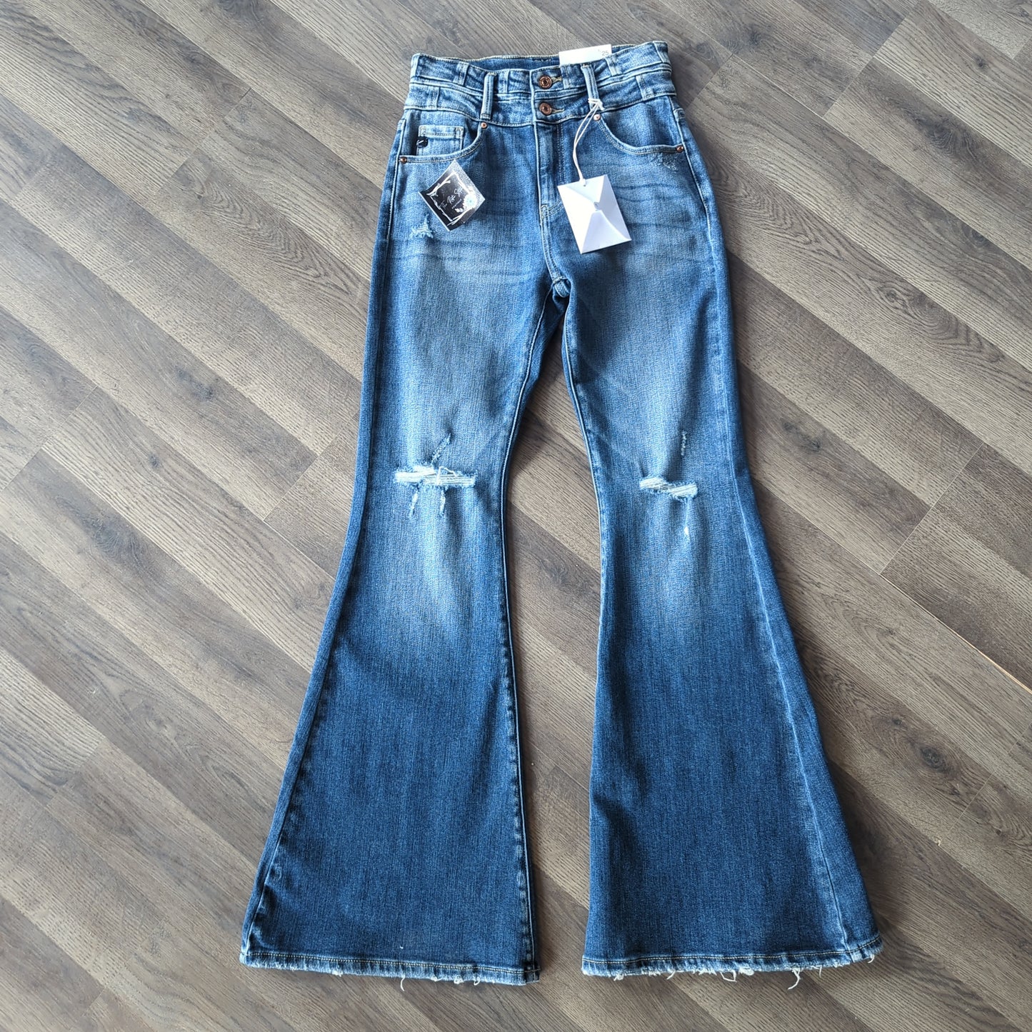 High rise Kancan bell bottoms