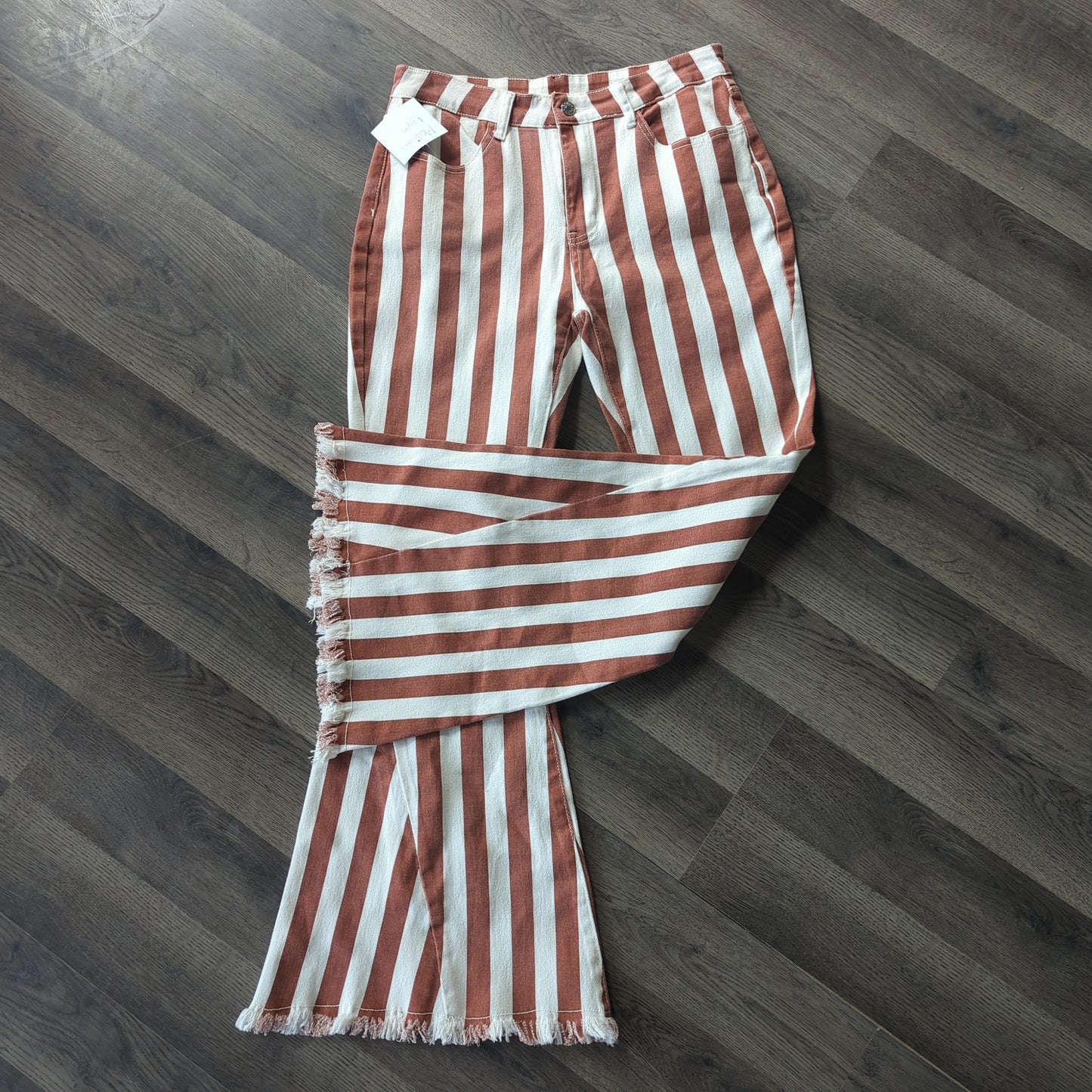 Orange striped bell bottoms