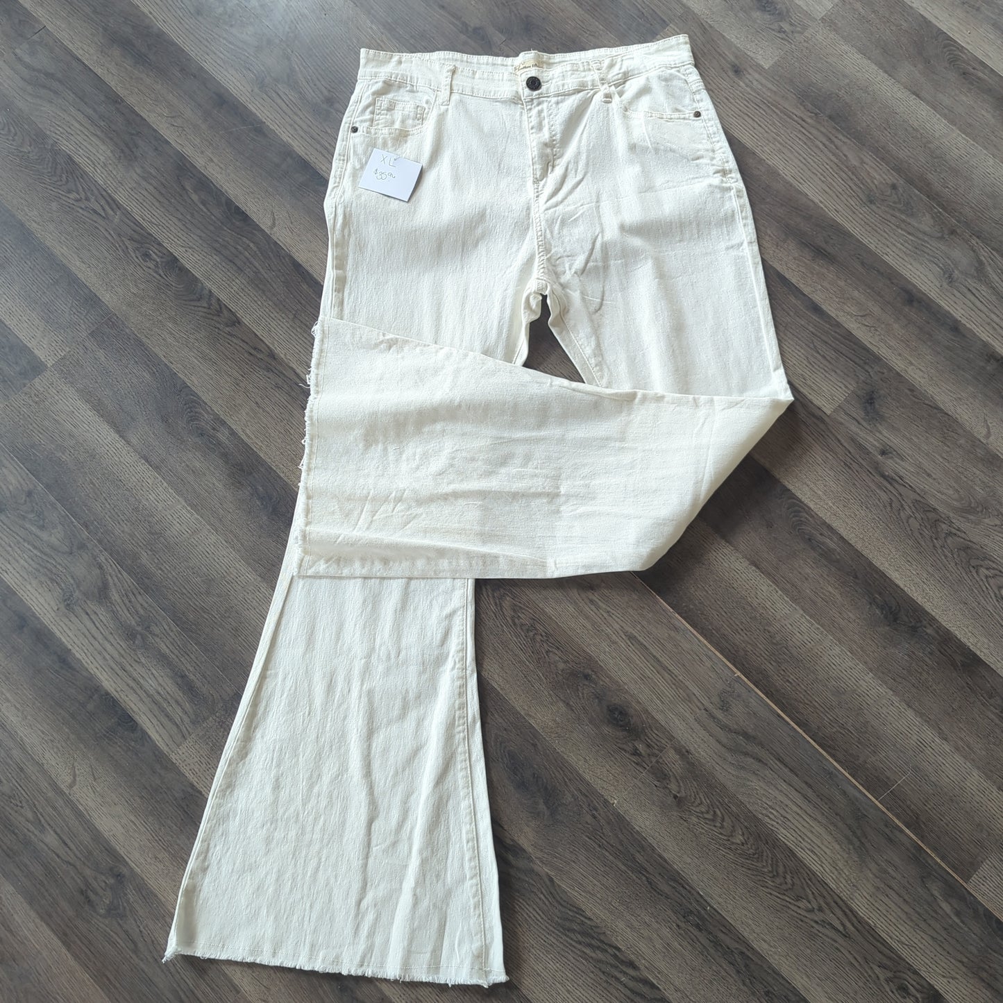 White bell bottom jeans