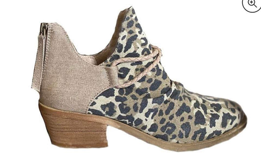 Leopard print booties