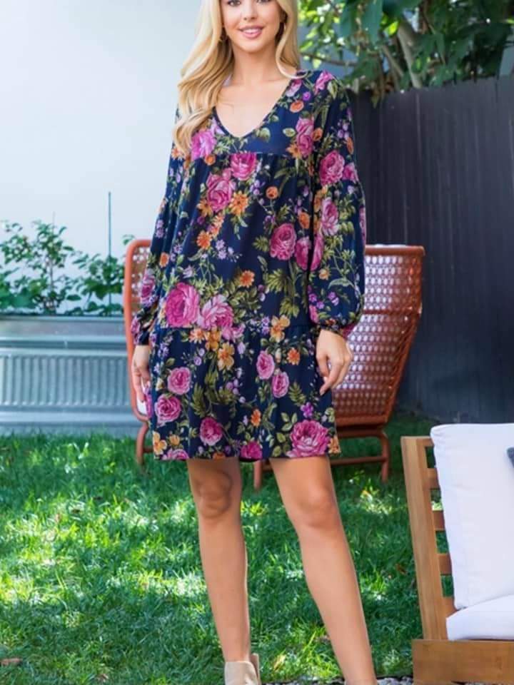 Blue floral dress