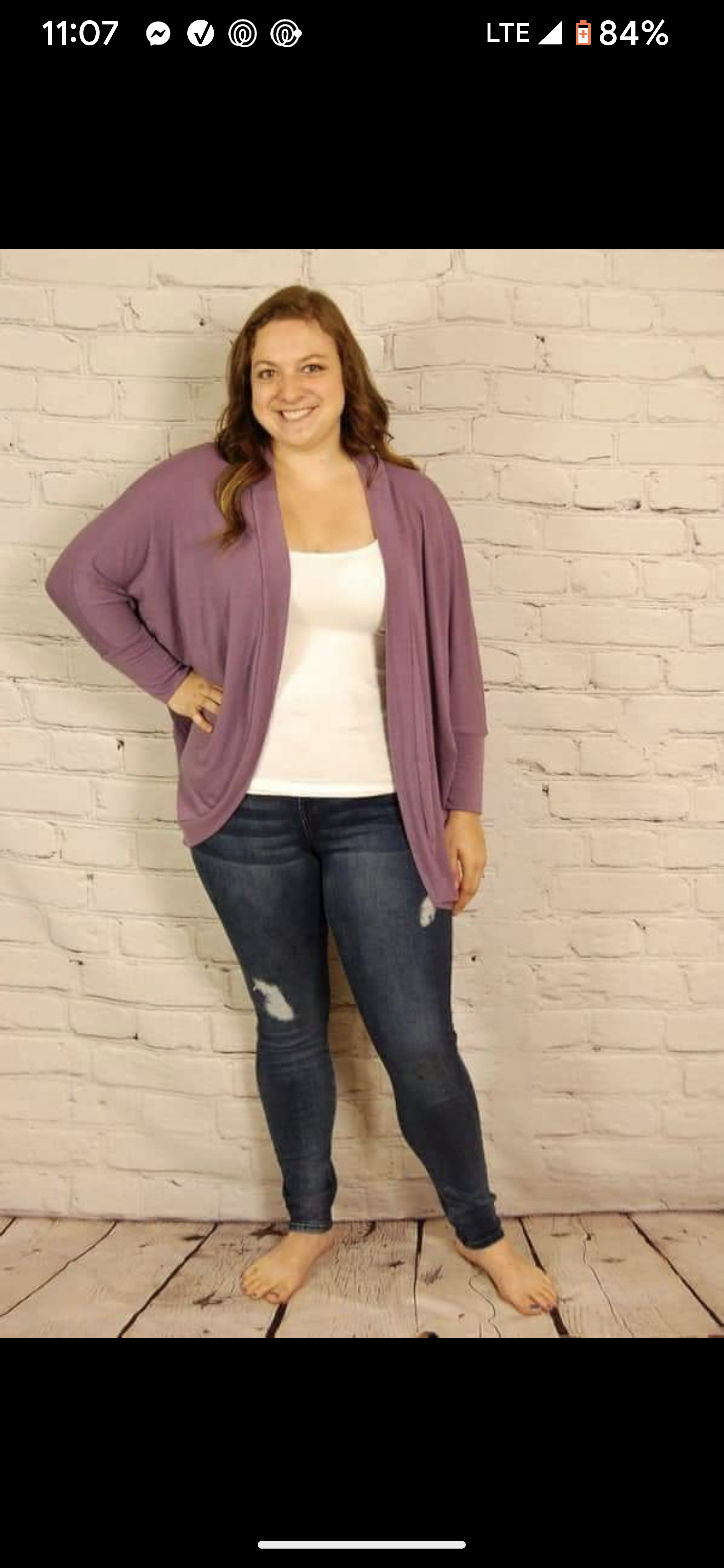 Purple cardigan