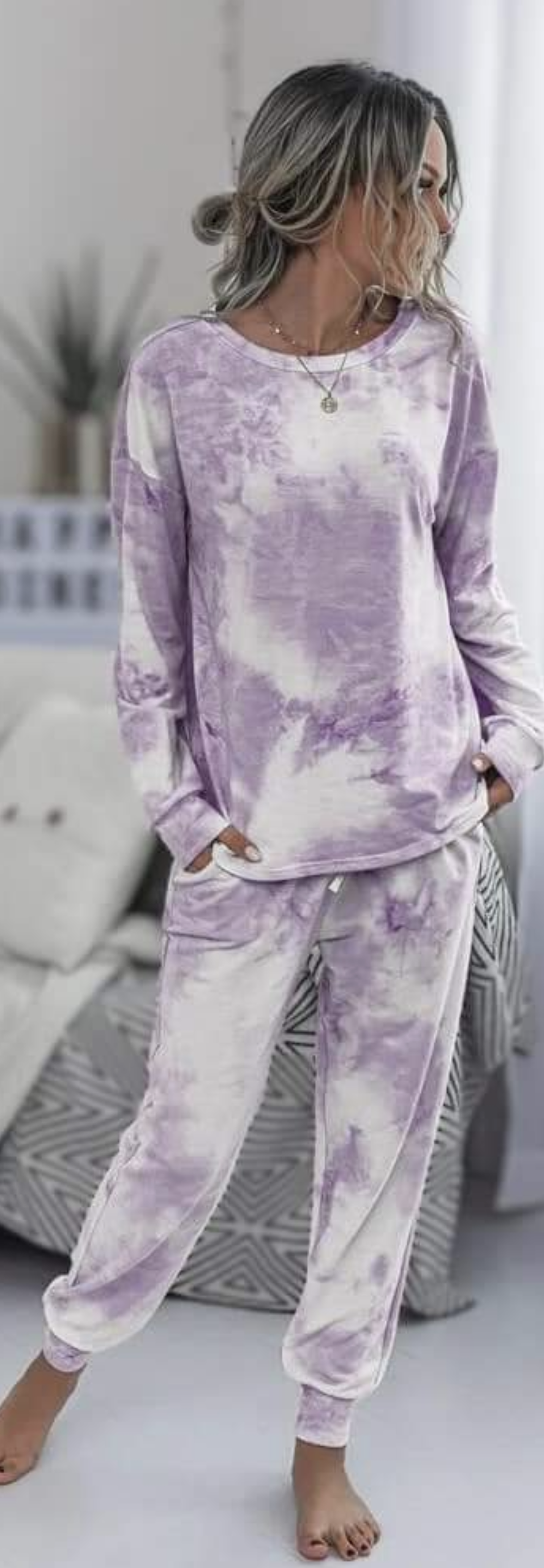 Puple tie dye lounge set